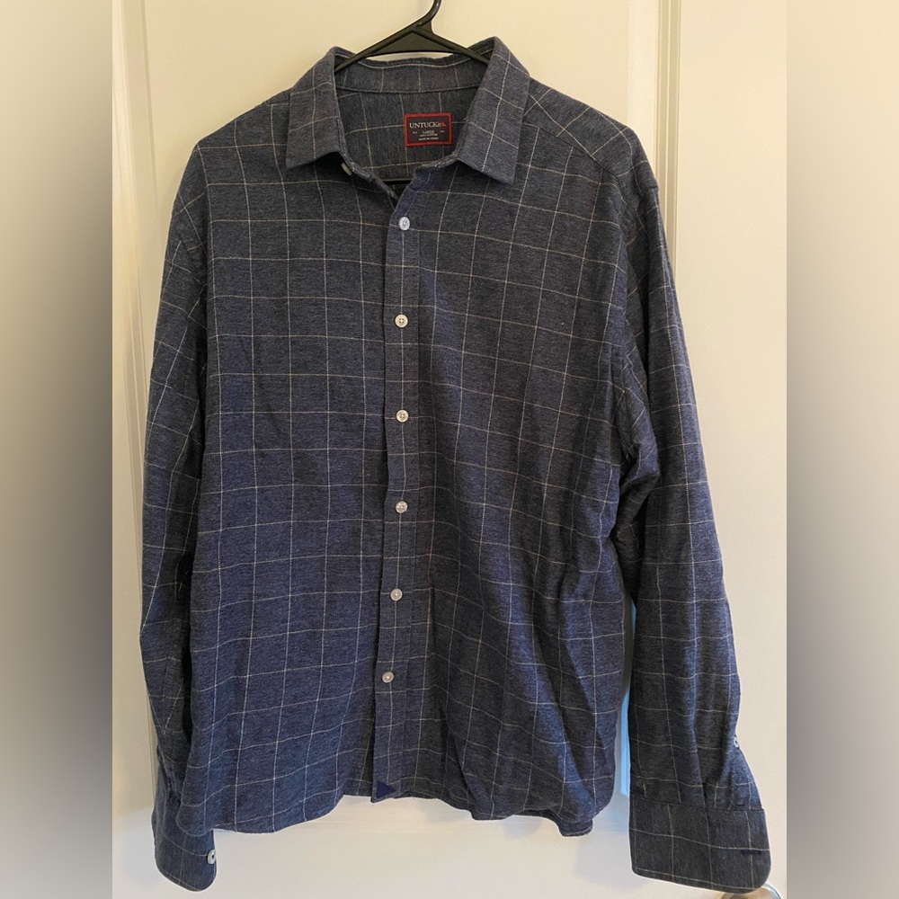 UNTUCKit Blue, Flannel, Button Down
